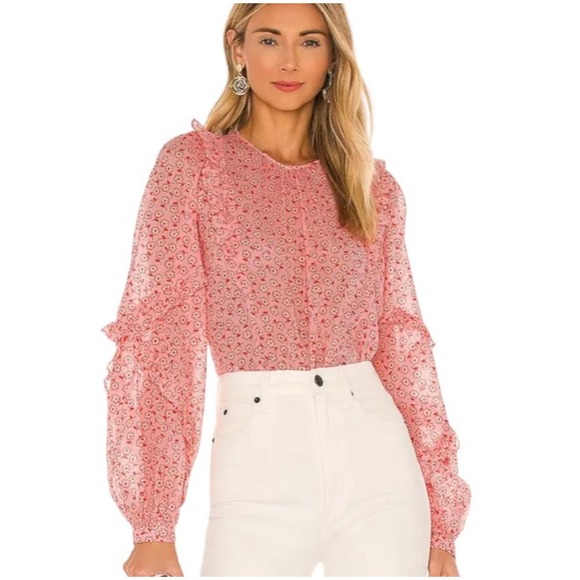 Banjana Tops - Banjana Margot Top in Scattered Daisy Orchid Pink NWT size Small